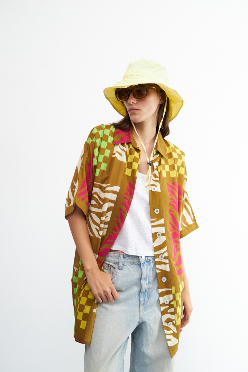 Túnica Patchwork marrón