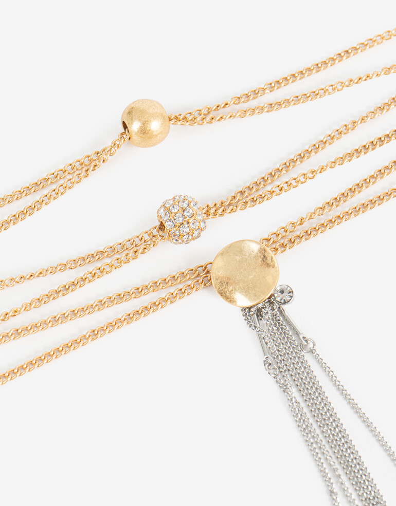 Collares Largos Metal Collares Largos Chapitas De Metal - Combinacion Bicolor