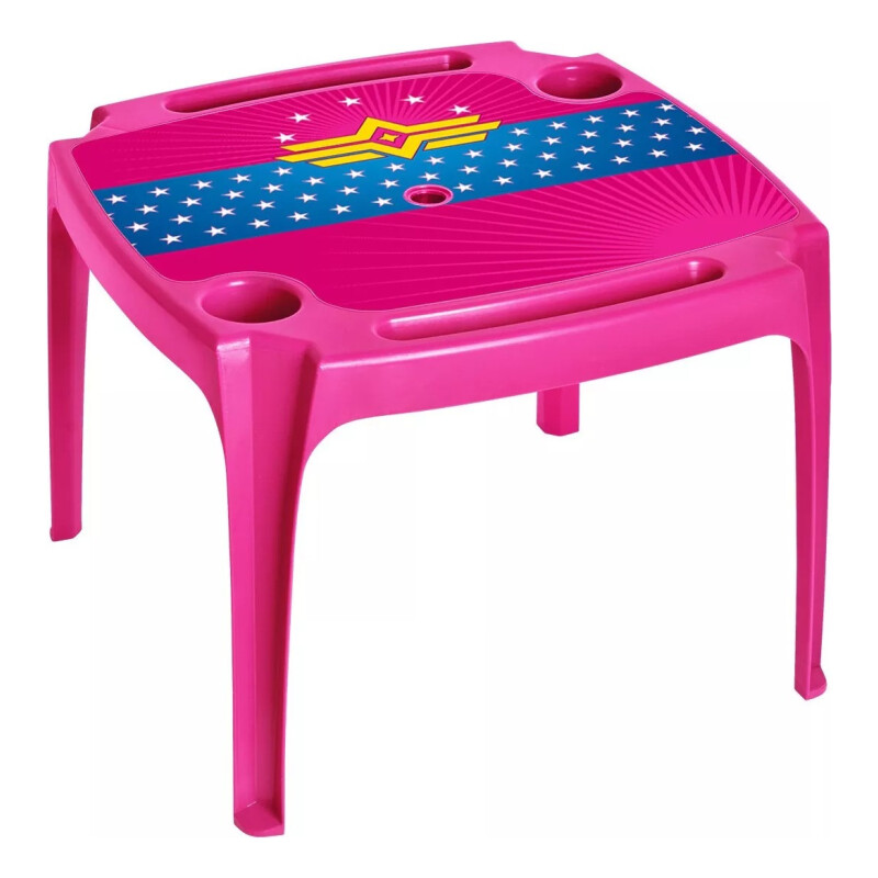 Juego De Mesa De Plastico + 4 Sillas De Niño - Infantil Rosa