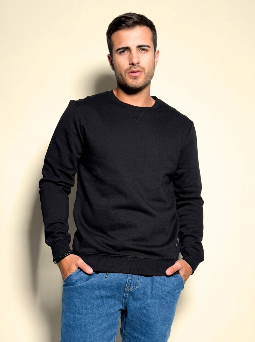 Buzo de algodon liso Barer - Negro 