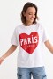 Remera m/c estampada colección Paris BLANCO Y ROJO
