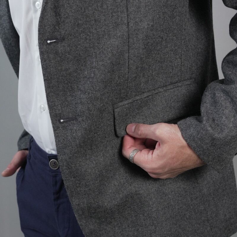 SACO DE LANA Gris Melange