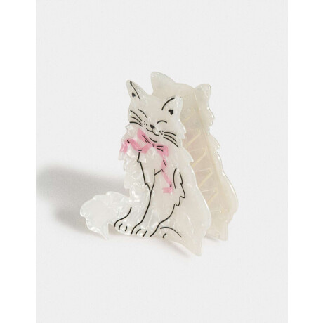 Broche Acrílico Animalito Blanco Crudo