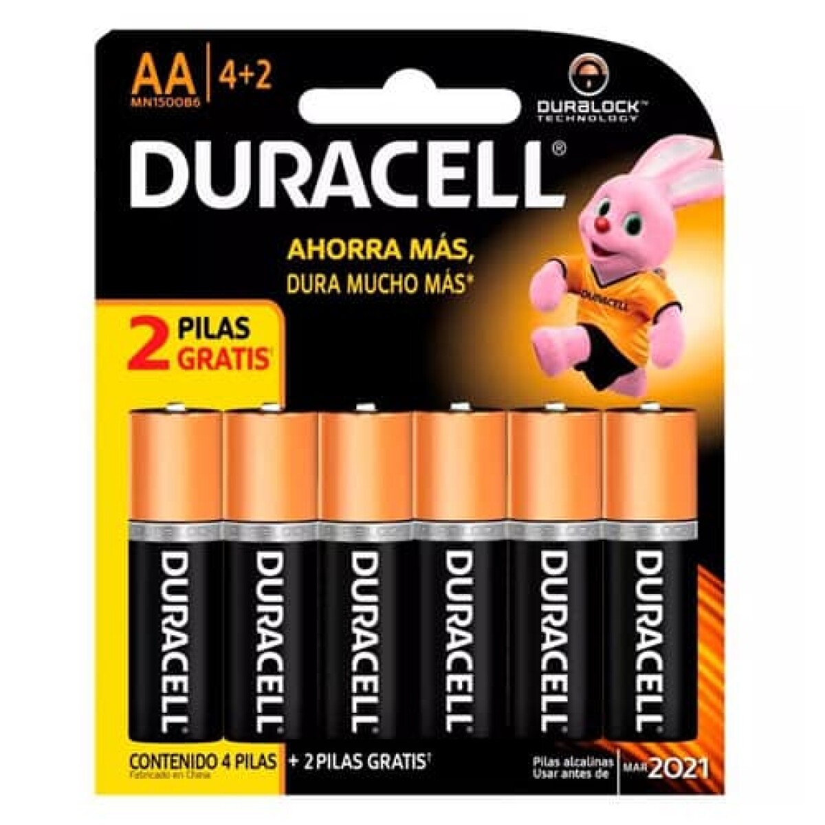 Pilas AA Duracell 4+2 Gratis 6 Unidades 
