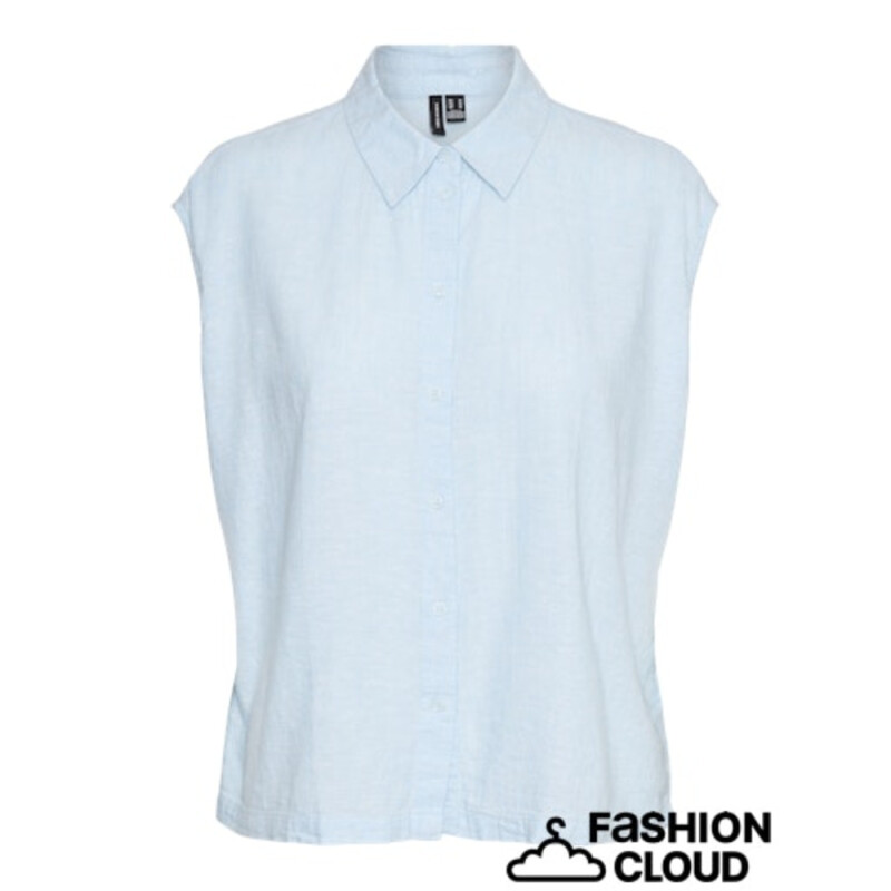 VMLINN SS SHIRT WVN Airy Blue-Aop Beate Stripe