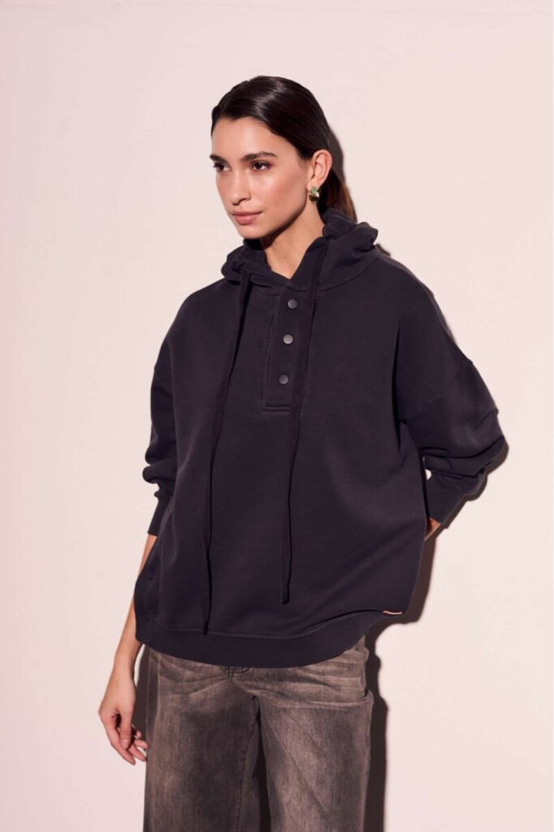 Sweater Capucha Lavado - Negro Lavado 