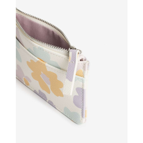 Tarjetero Con Cierre Estampado Flores