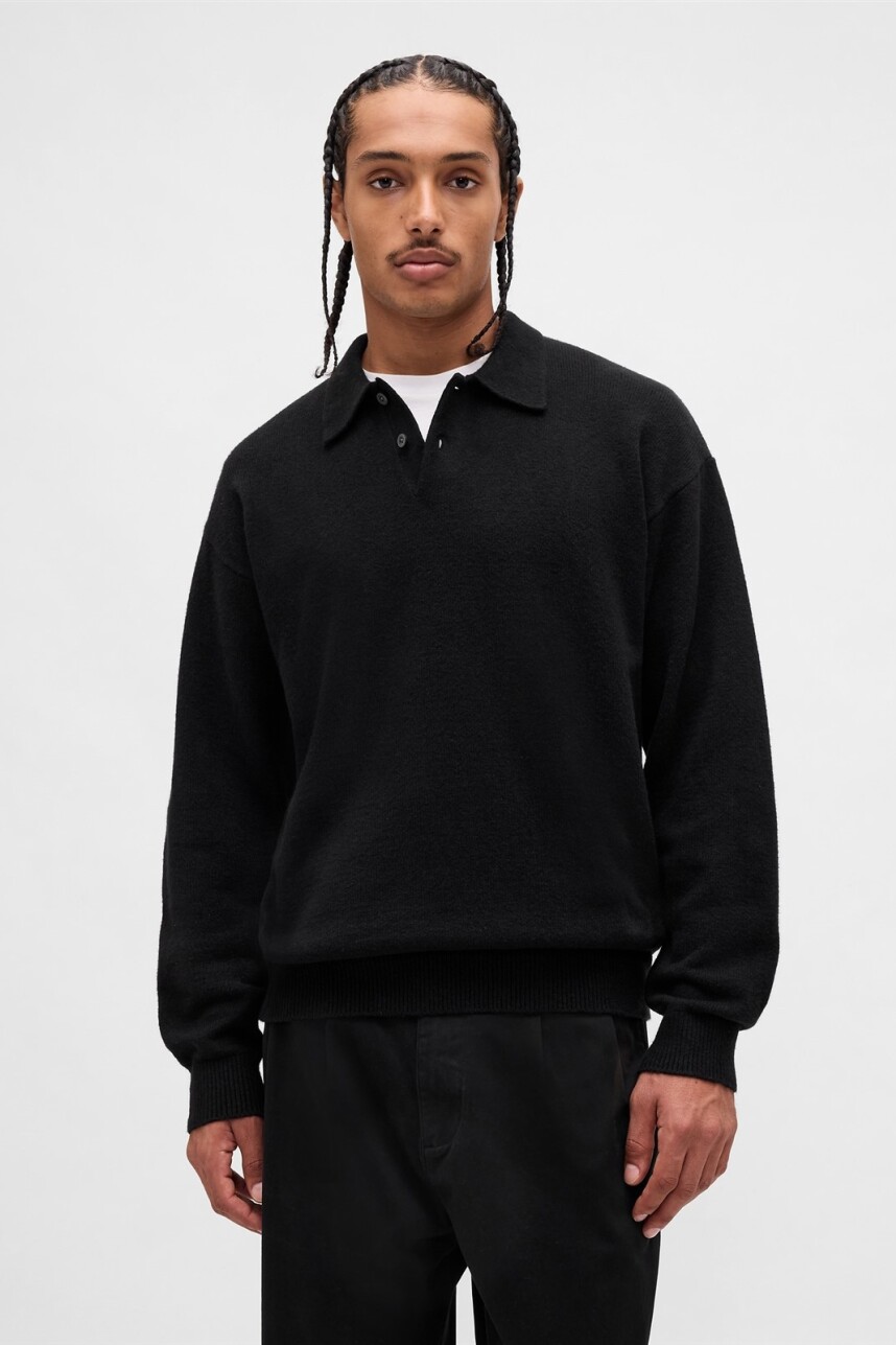 Buzo Tipo Polo Cashsoft Hombre True Black V2 2