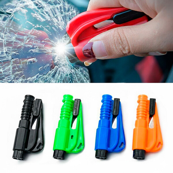 Mini Martillo Seguridad Autos Llavero Rompe Vidrios Ventanas Color Naranja