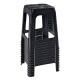 Set x6 Banqueta apilable de plástico resistente NEGRO