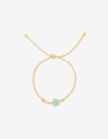 Pulseras Flexibles Piedra Pulsera De Acero Piedra Cuarzo - Dorado
