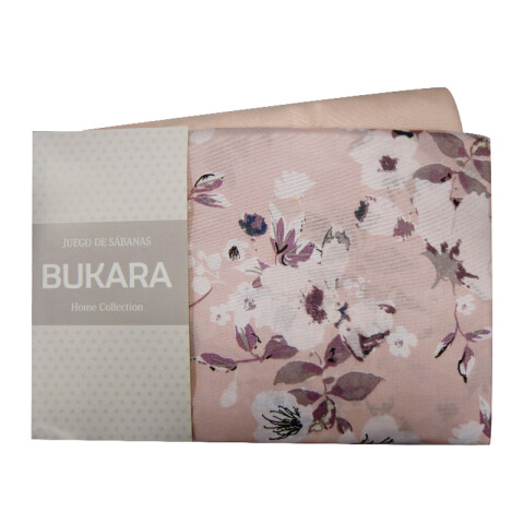 Juego Sábanas Queen Size Bukara 100% Microfibra 233 FLORES ROSA