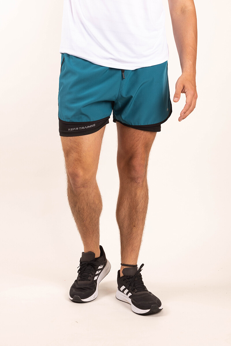 Short con calza interna - Verde petróleo 