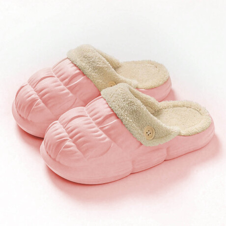 Pantufla Alta Gomón Antideslizante Unisex Corderito Rosa