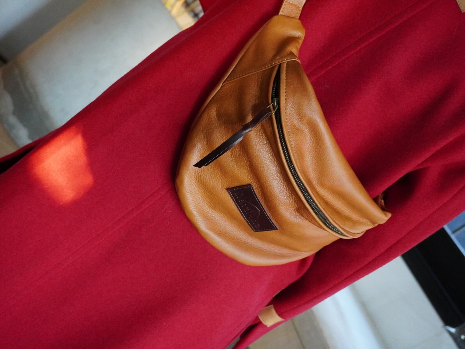 Leather Fanny Pack - Camel 
