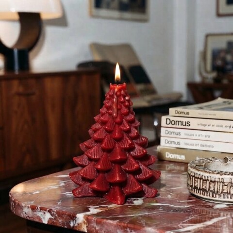 Vela árbol de navidad Rojo