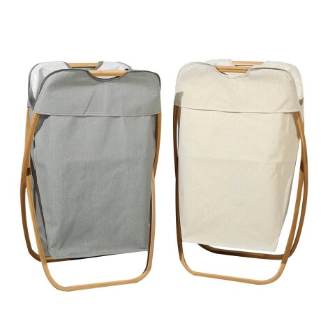 Cesto para Ropa Plegable 40cm x 34cm x 66cm Bambú 001
