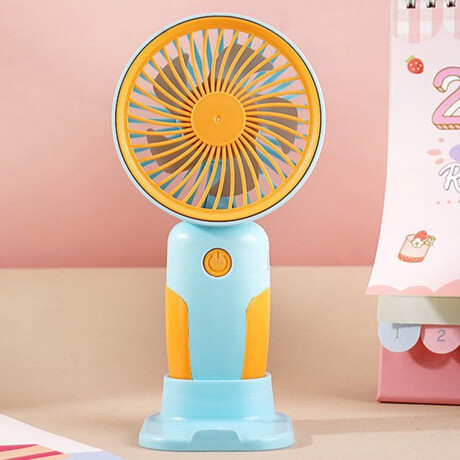 Mini ventilador portátil con base Amarillo