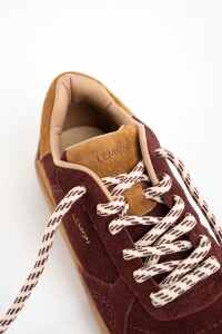 Zapatilla Gamuza Combinada Burdeos