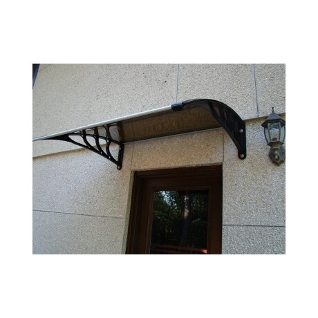 Alero Policarbonato Transparente Y Soporte Negro 1.5 X 0.8 M Alero Policarbonato Transparente Y Soporte Negro 1.5 X 0.8 M