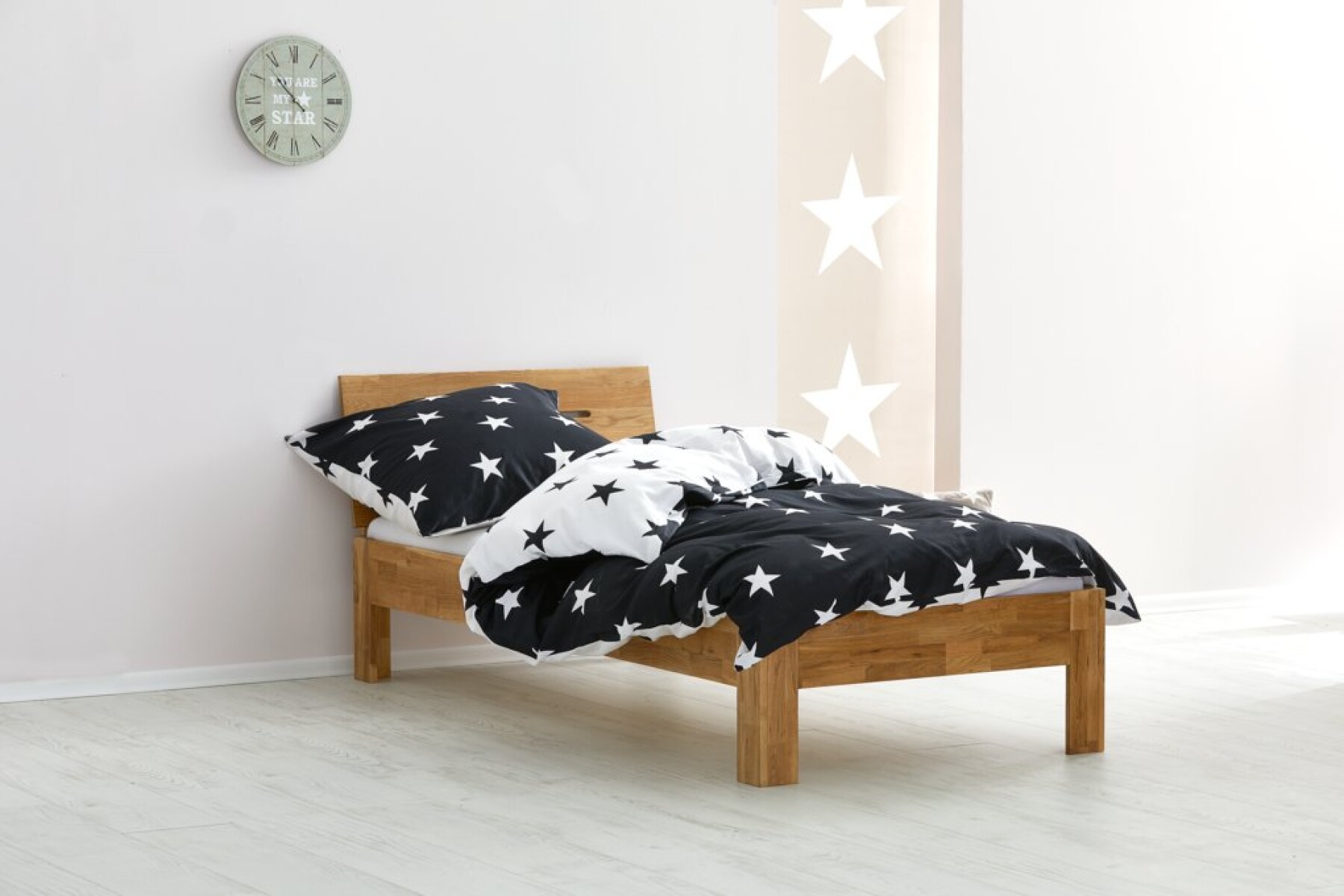 Estructura cama 90x190 OLSKER color roble natural 