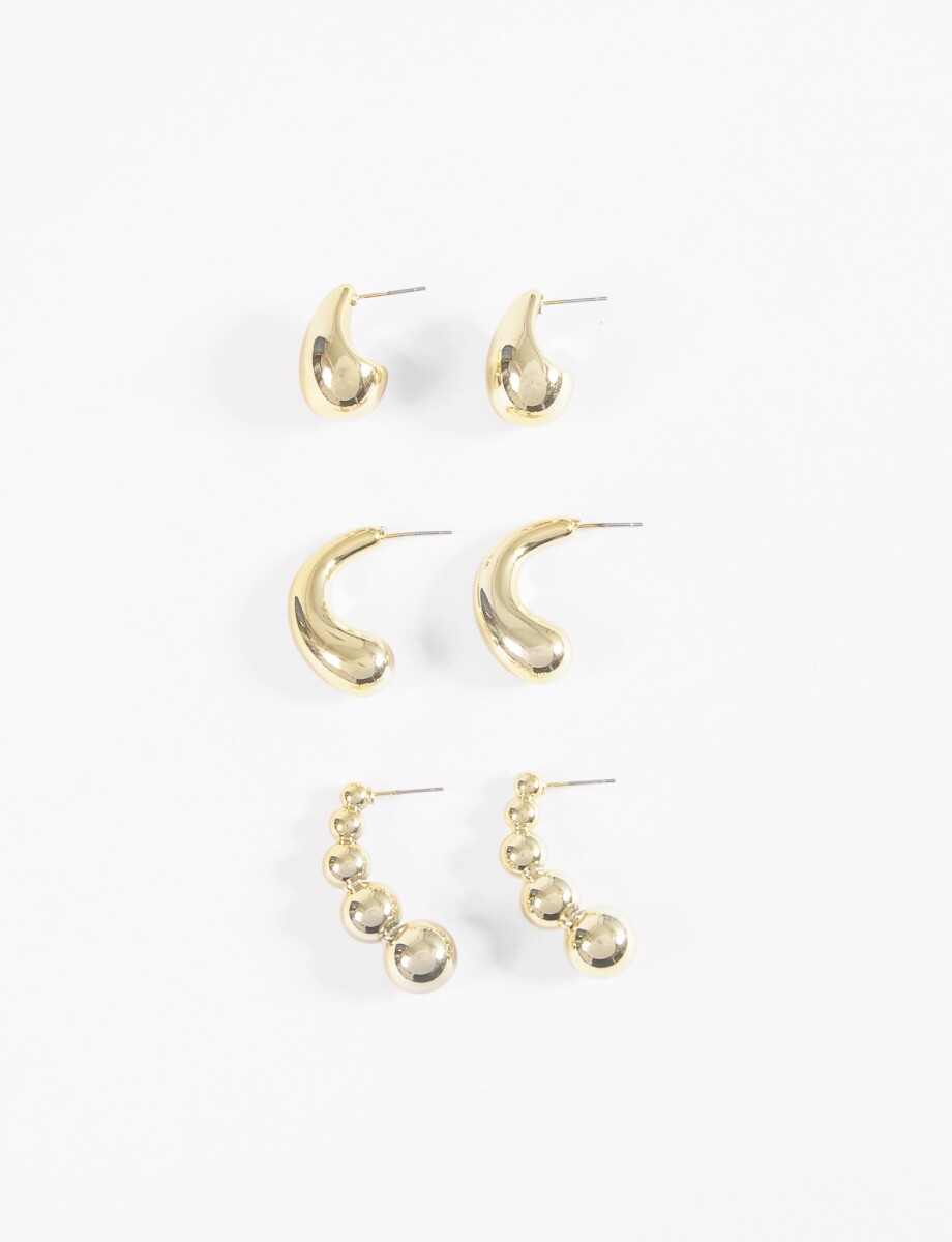 Set de aros gota bold - dorado 