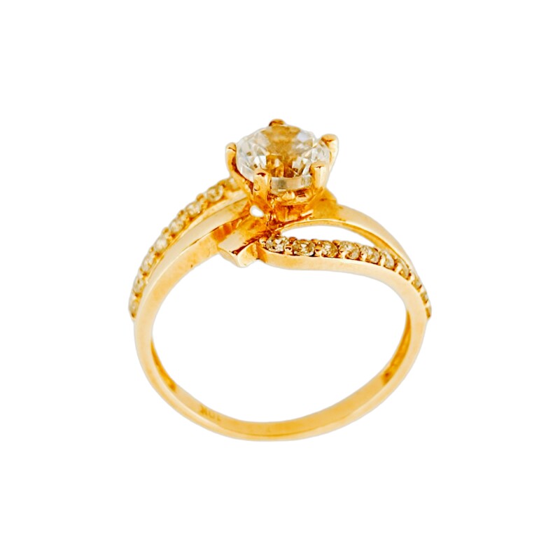 Anillo-Oro bajo-Piedra zirconia-AN8017 conpiedra