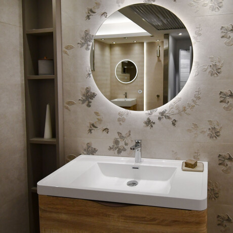 Revestimiento Ceramico Decorado Flores Relieve 40X120 Pared GAMAS DE GRIS