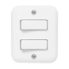 INTERRUPTOR UNIPOLAR DOBLE 10AMP. C/ROSETA. BLANCO INTERRUPTOR UNIPOLAR DOBLE 10AMP. C/ROSETA. BLANCO