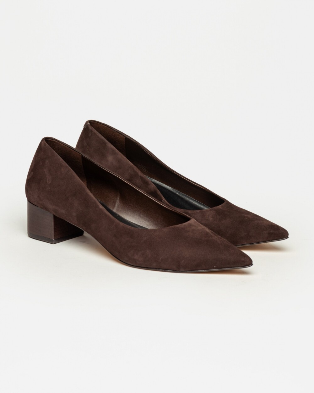 Stiletto Alanis en cuero nobuk Chocolate