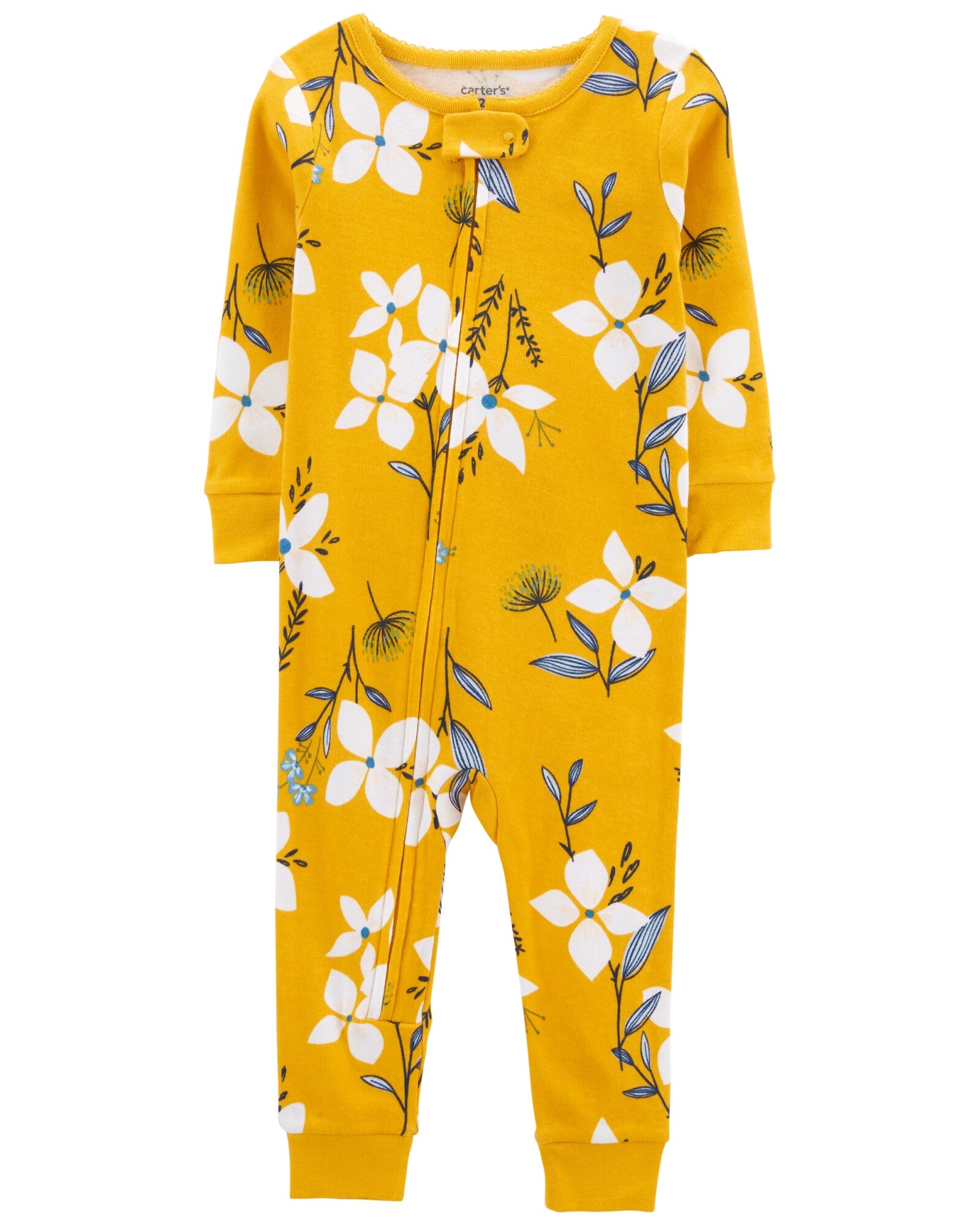 Pijama de Algodón de Una Pieza sin Pie con Ajuste 100% Perfecto Flores 0