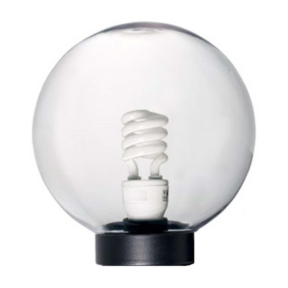 Luminaria globo de PMMA transparente c/base Ø300mm - ML0022 