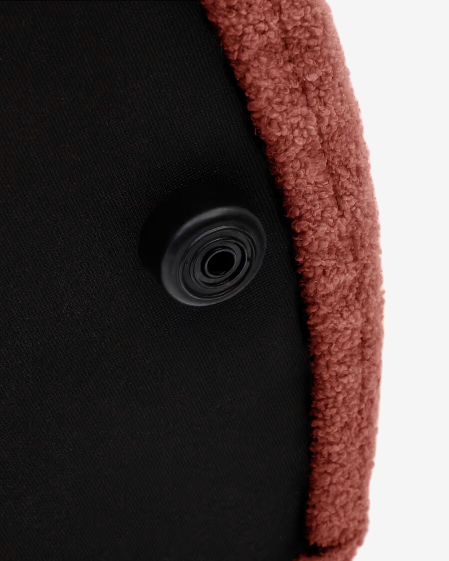 Reposapiés desenfundable Kaeli de borreguito terracota Ø 60 cm Reposapiés desenfundable Kaeli de borreguito terracota Ø 60 cm