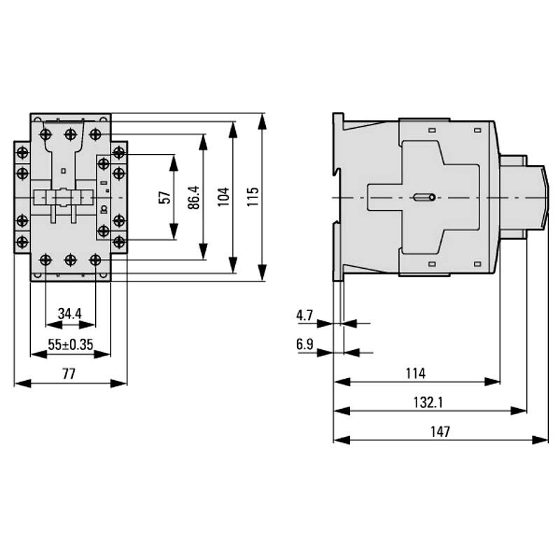 CONTACTOR DILM 80A 37KW/50HP 220VAC - EATON CONTACTOR DILM 80A 37KW/50HP 220VAC - EATON