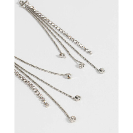 Aros Con Strass Plateado Plata Mate