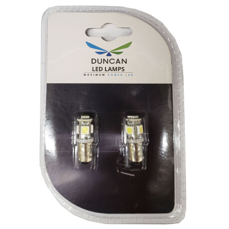 LAMPARA - BA9S 12V 5 LED SMD5050 BLANCO BLISTER X2 DUNCAN LAMPARA - BA9S 12V 5 LED SMD5050 BLANCO BLISTER X2 DUNCAN