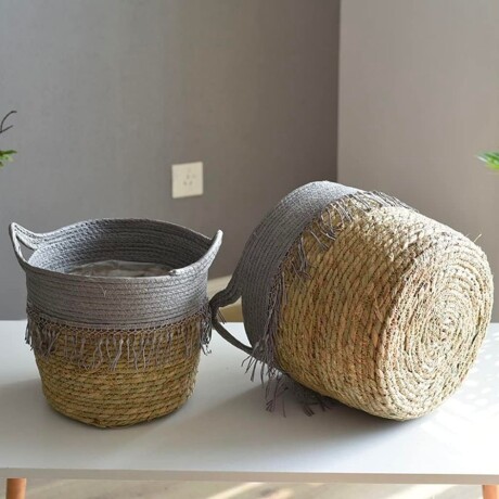 Canasto Seagrass 31 cm Gris