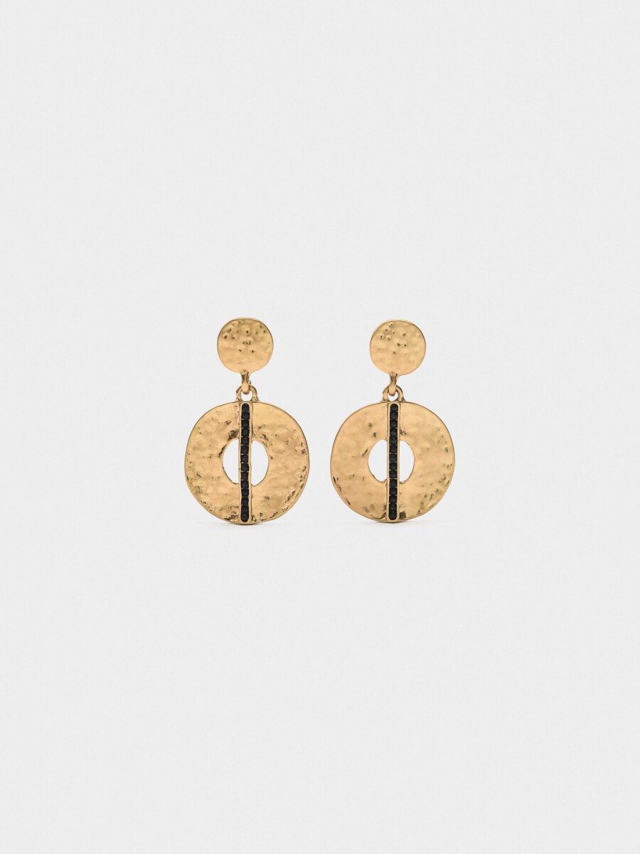 Pendientes De Aro Con Línea Central negro