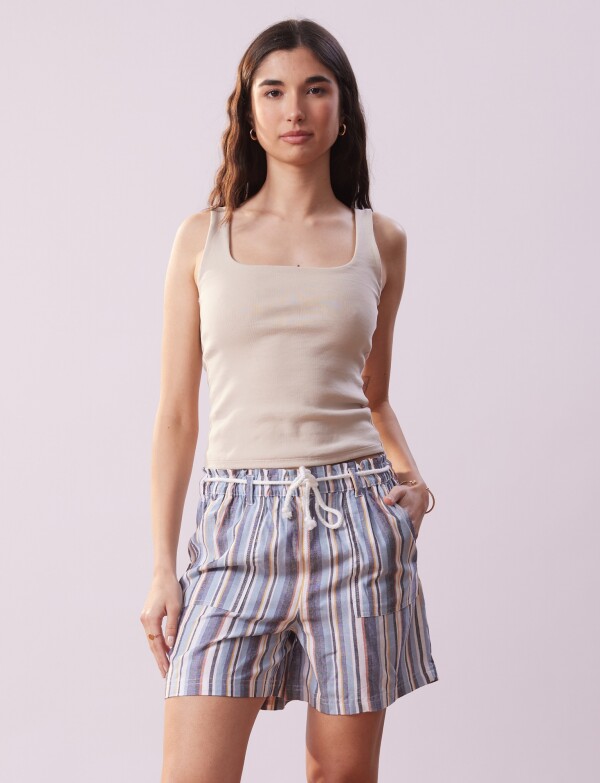 Short Lino MULTI/AZUL