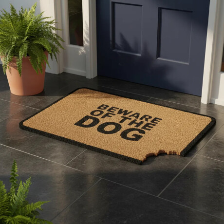Alfombra Puerta Entrada Felpudo Coco Goma 40X60 Beware Of The Dog