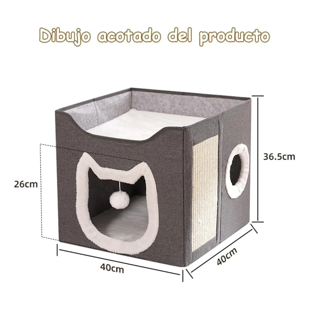 Cama Casa Para Gatos Desarmable Con Rascador Cama Casa Para Gatos Desarmable Con Rascador