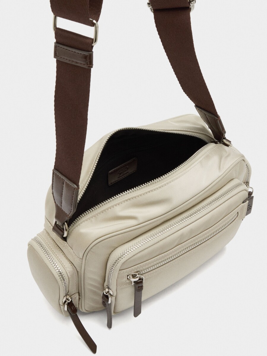 Bolso Bandolera De Nylon crudo