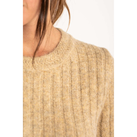 Sweater Grueso Acanalado Arena