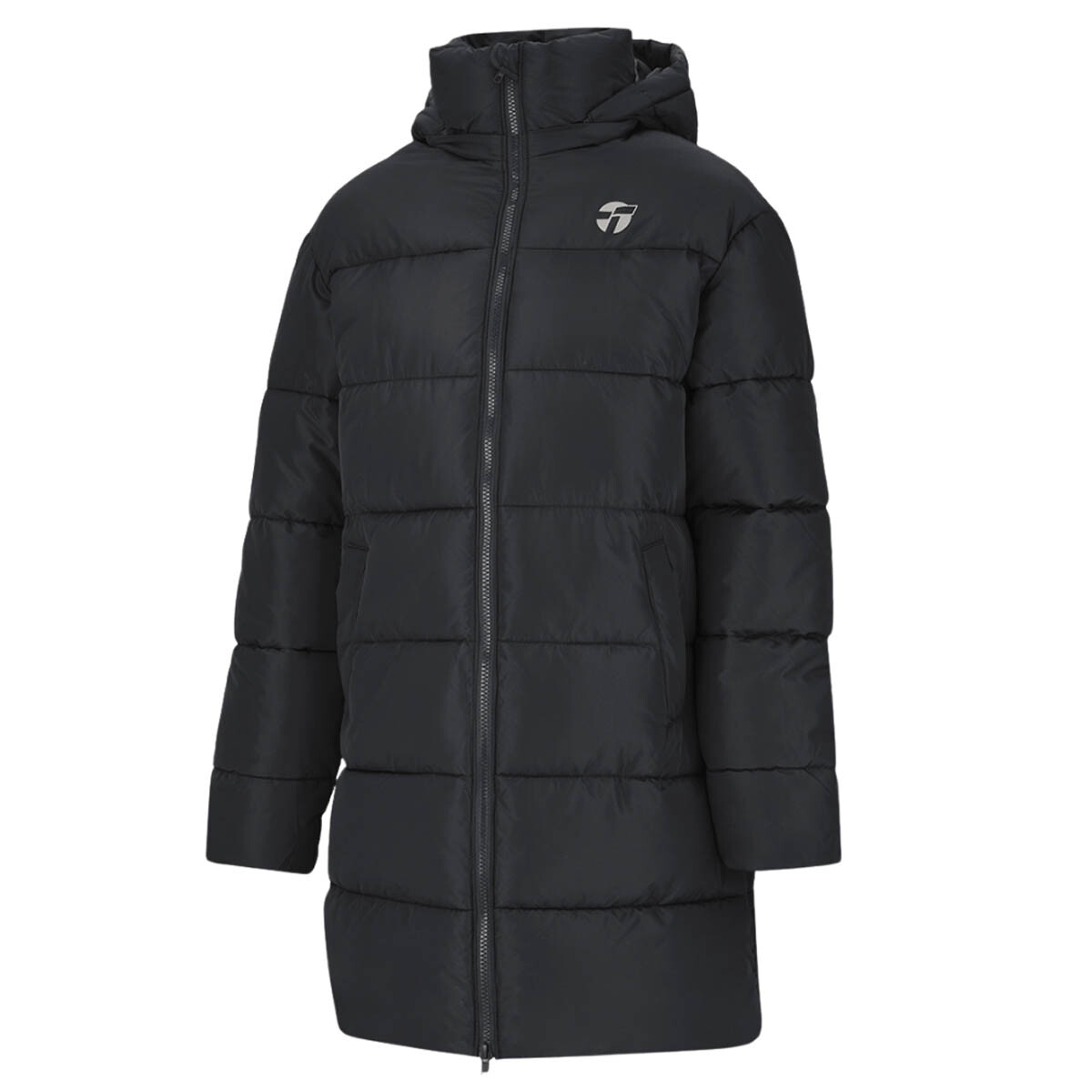 Campera Topper Dama Puffer C/Capucha Cuello Alto - Negro 