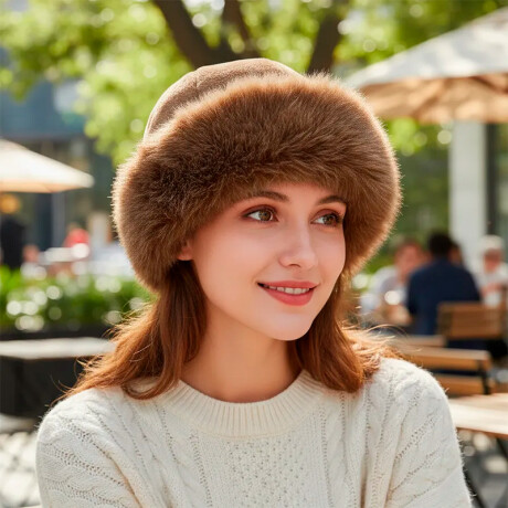 Gorro de Piel Sintética Estilo Cosaco Marrón