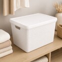 Caja organizadora Simil Rattan 22 litros Blanco Caja organizadora Simil Rattan 22 litros Blanco