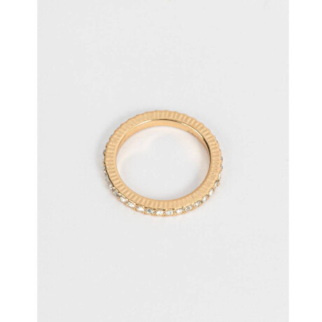 Anillo Con Strass Dorado