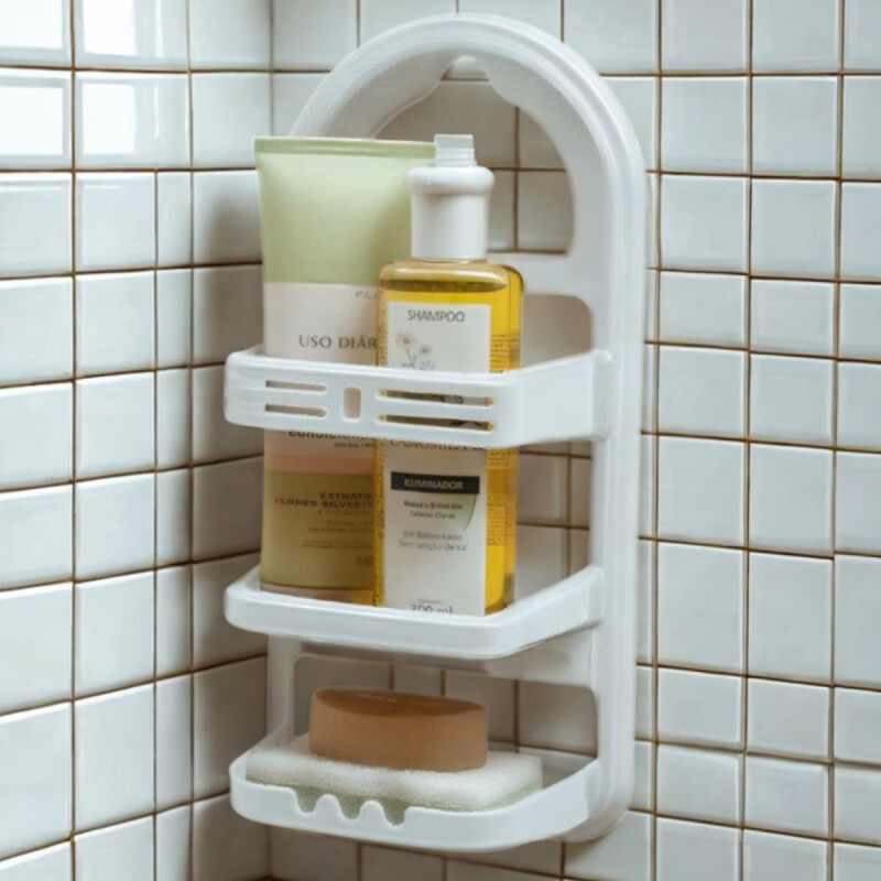 Porta shampoo para ducha plástico BLANCO