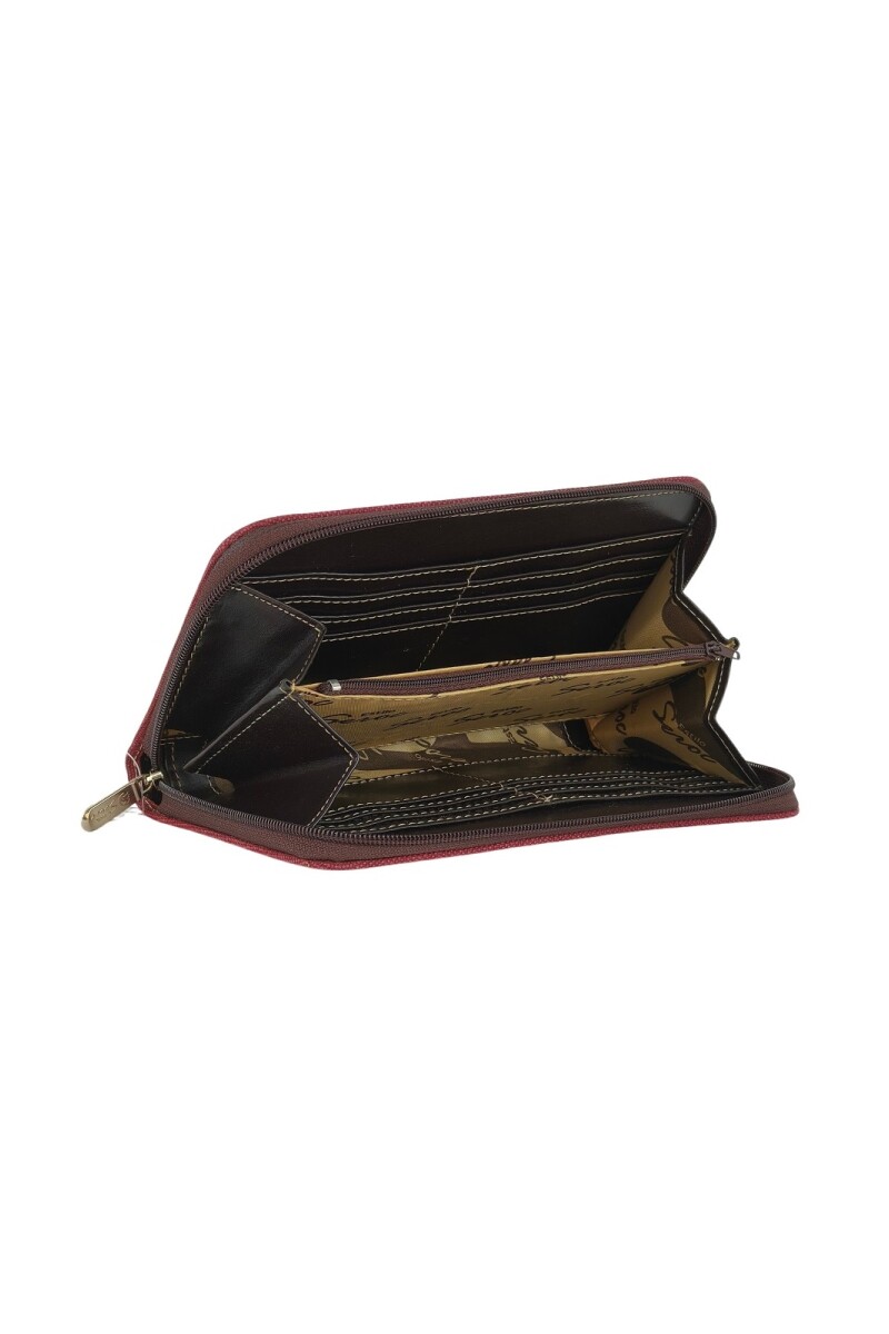 Monedero con tarjetero Bordó