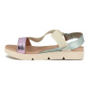 Sandalia Mujer Casual Beira Rio Con Velcro Blanco-celeste